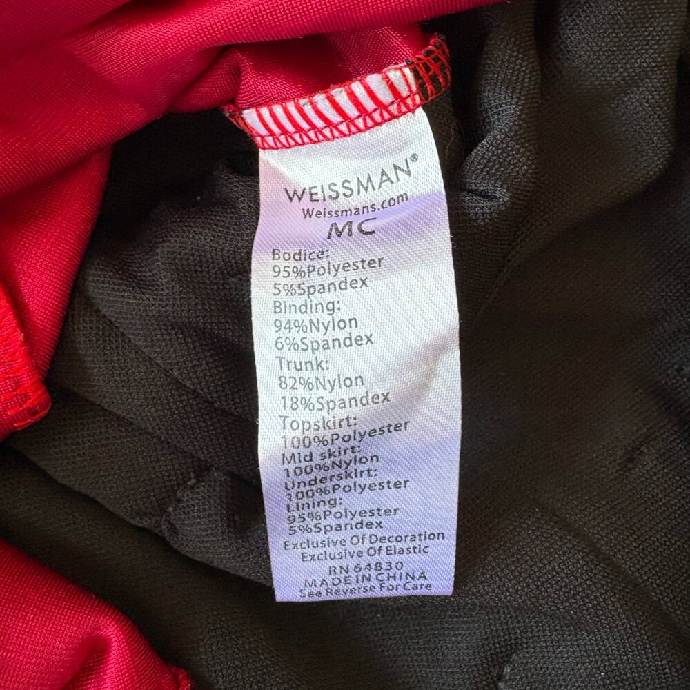 Weissman Girls Red Sequin Dance Costume Tutu MC Asian Style Recital - Picture 9 of 13